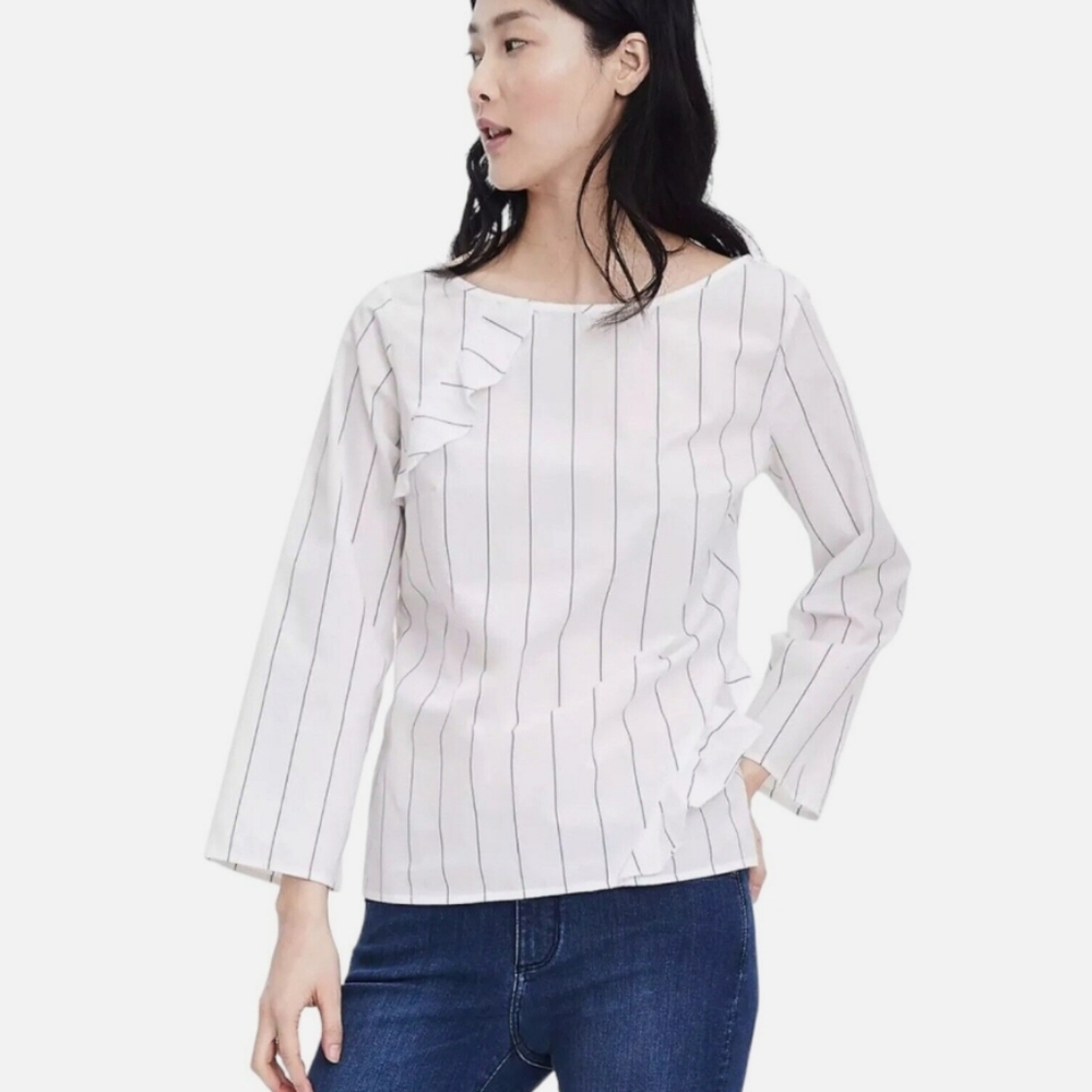 Banana Republic Ruffle Striped Top